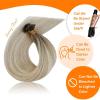 Sunny Hair 24inch U Tip Hair Extension Human Hair Invisible Utip Hair Extensions Ombre Ash Blonde Balayage Platinum Blonde Ktip Human Hair Extensions for Women 50g