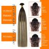 Sunny Hair Keratin Tip Hair Extensions Human Hair Flat Tip Hair Extension Brown Balayage Blonde Human Hair Keratin Extensions 50g 22inch