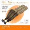 Sunny Hair Keratin Tip Hair Extensions Human Hair Flat Tip Hair Extension Brown Balayage Blonde Human Hair Keratin Extensions 50g 22inch