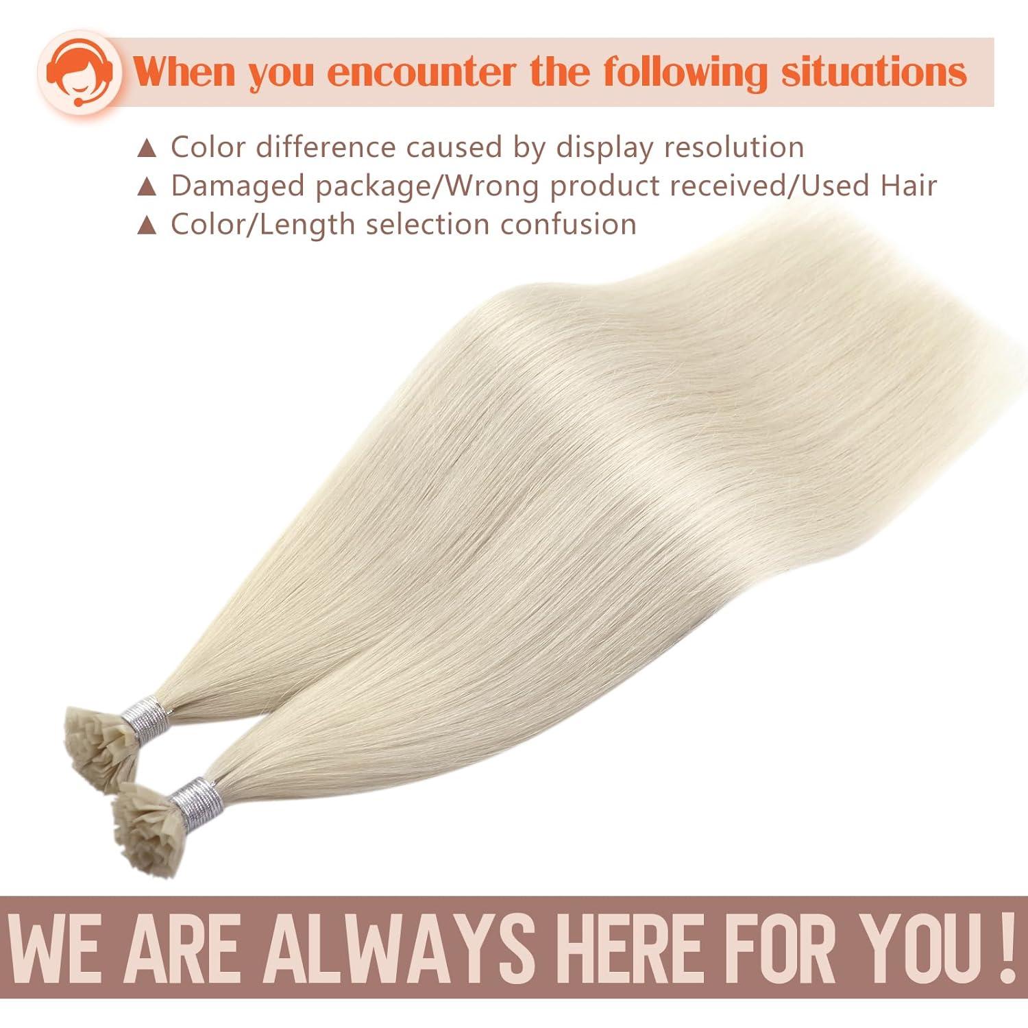 imageSunny Hair 24 Inch K Tip Hair Extensions Real Human Hair Blonde V Tips Adds Length for Weddings Evening Parties and Professional Events for Women Seeking Fuller Look 50g
