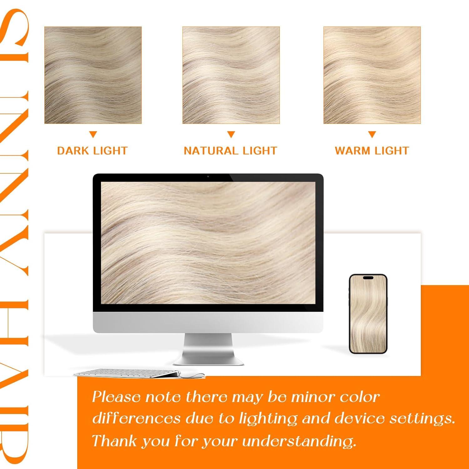 imageSunny Hair Flat Tip Hair Extensions Human Hair Keratin Human Hair Extensions 24inch Balayage Blonde Keratin Tips Hair Extensions Human Hair 50g 50s