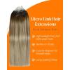 Sunny Hair 20 Inch Micro Ring Hair Extensions, Brown Balayage, 50g Micro Beaded Strands, Cold Fusion Design, Provides Natural Fullness for Evening Celebrations, Formal Events, and Social Occasions