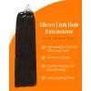 Sunny Hair 22 Inch Micro Link Hair Extensions Human Hair, Darkest Brown, 50g Micro Beaded Strands, Soft Texture, Provides Natural Volume for Parties and Night Out