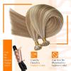 Sunny Hair Flat Tip Hair Extensions Human Hair 24 inches Ktip Human Hair Extensions Light Brown with Blonde Keratin Tip Real Human Hair Extensions 50g