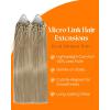 Sunny Hair Micro Link Hair Extensions, Micro Bead Hair, Golden Blonde Highlight Light Blonde, 20 Inch Armpit Level Length, Suitable for Weddings, Social Events, and Professional Settings, 50g