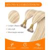 Sunny Hair Nano Bead Hair Extensions Human Hair Ash Blonde Nano Hair Extensions Ash Blonde Highlight Bleach Blonde Straight 50g 22Inch