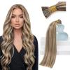 Sunny Hair I Tips Hair Extensions Real Human Hair 18inch Brown Highlights Blonde Itip Human Hair Extensions for Women 50g