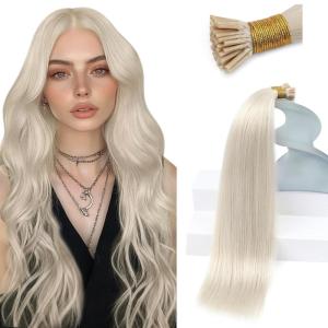 Sunny Hair 100g 14 Inch I Tip Hair Extensions Human Hair, Invisible Blonde Thick Itips, for Women with Fine Hair Seeking Fullness, Prevents Flatness at Wedding Receptions and Evening Parties