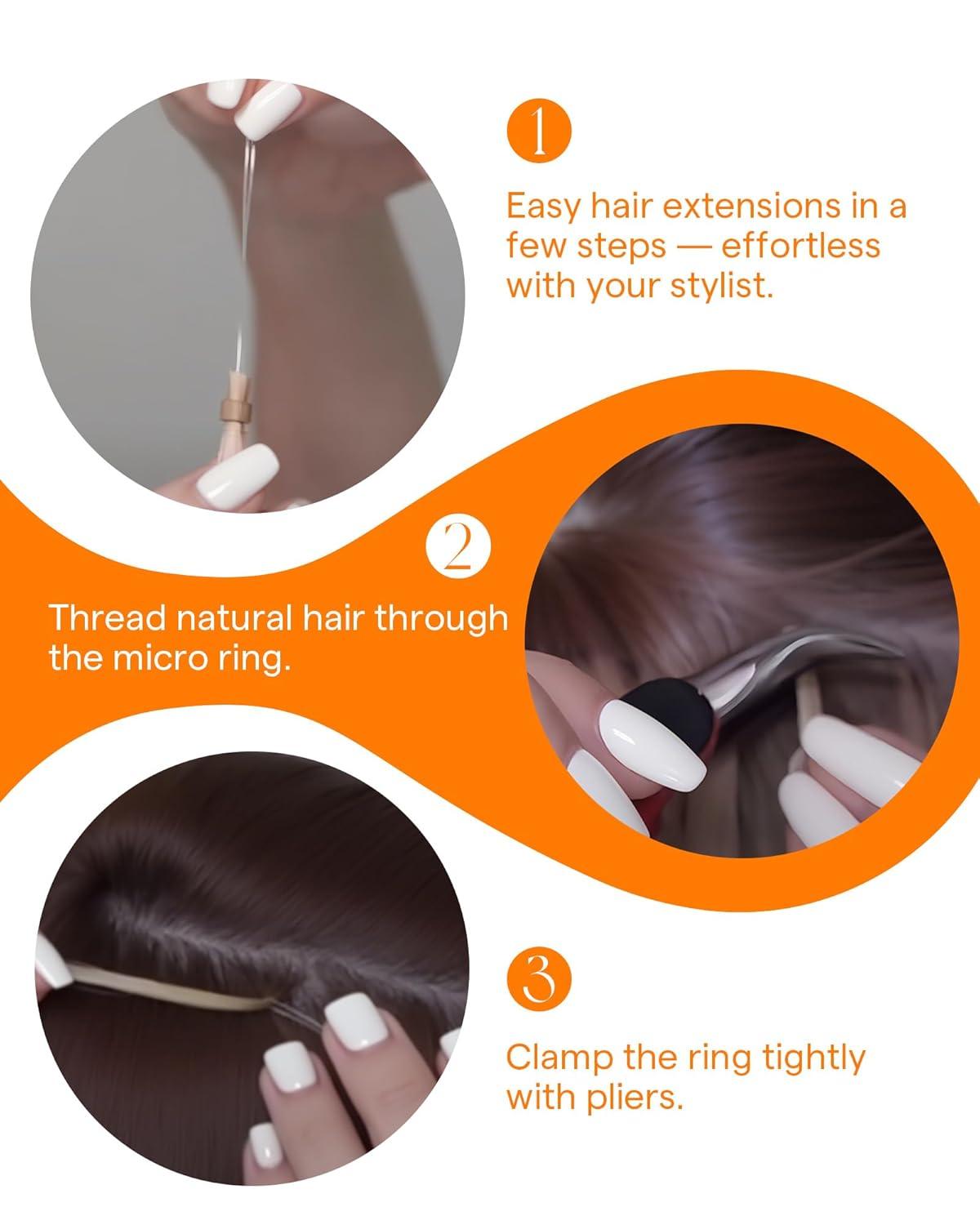 imageSunny Hair Micro Link Hair Extensions Human Hair 24inch Micro Beads Hair Extensions Platinum Blonde Microlink Hair Extensions Human Hair Fit Any Occasion Fusion Natural Look 55g
