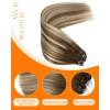 Sunny Hair 18 Inch Micro Link Hair Extensions Human Hair, Balayage Brown Ombre Platinum Blonde, 50g Real Hair Strands, Adds Natural Volume for Weddings, Parties, and Social Gatherings