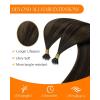 Sunny Hair 22 Inch Nano Human Hair Extensions, Balayage Dark Brown Ombre Medium Brown, Soft Nano Ring Hair, Invisible Tips, Easy to Maintain, Adds Fullness for Evening Parties, 50g