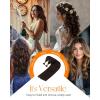 Sunny Hair 22 Inch Nano Human Hair Extensions, Darkest Brown, Soft Beads, Invisible Tips, Easy to Maintain, Natural Straight Style, Adds Volume for Travel-Friendly Styling, 50g