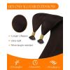 Sunny Hair 22 Inch Nano Human Hair Extensions, Darkest Brown, Soft Beads, Invisible Tips, Easy to Maintain, Natural Straight Style, Adds Volume for Travel-Friendly Styling, 50g