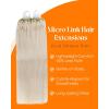 Sunny Hair Micro Link Hair Extensions Human Hair 24inch Micro Beads Hair Extensions Platinum Blonde Microlink Hair Extensions Human Hair Fit Any Occasion Fusion Natural Look 55g