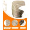 Sunny Hair Micro Link Hair Extensions Human Hair Add Length Micro Hair Extensions Human Hair Ash Blonde Balayage Platinum Blonde Micro Loop Hair Extensions Long Straight Hair 24inch 50g