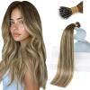 Sunny Hair 20inch Nano Bead Hair Extensions Invisible Nano Hair Extensions Human Hair for Wedding Long Straight Hair 50g