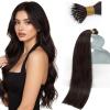 Sunny Hair 22 Inch Nano Human Hair Extensions, Darkest Brown, Soft Beads, Invisible Tips, Easy to Maintain, Natural Straight Style, Adds Volume for Travel-Friendly Styling, 50g