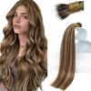 Sunny Hair 24 Inch Nano Hair Extensions, Deep Brown, Natural Blend, for Women with Fine Hair Seeking Everyday Volume, Provides Fullness for Work Settings and Weekend Brunches, 50g