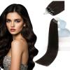 Sunny Hair Micro Link Hair Extensions Human Hair Dark Brown Micro Loop Hair Extensions Remy Bead Hair Extensions for Women Micro Loop Extensions for Daily Use 55g 16inch