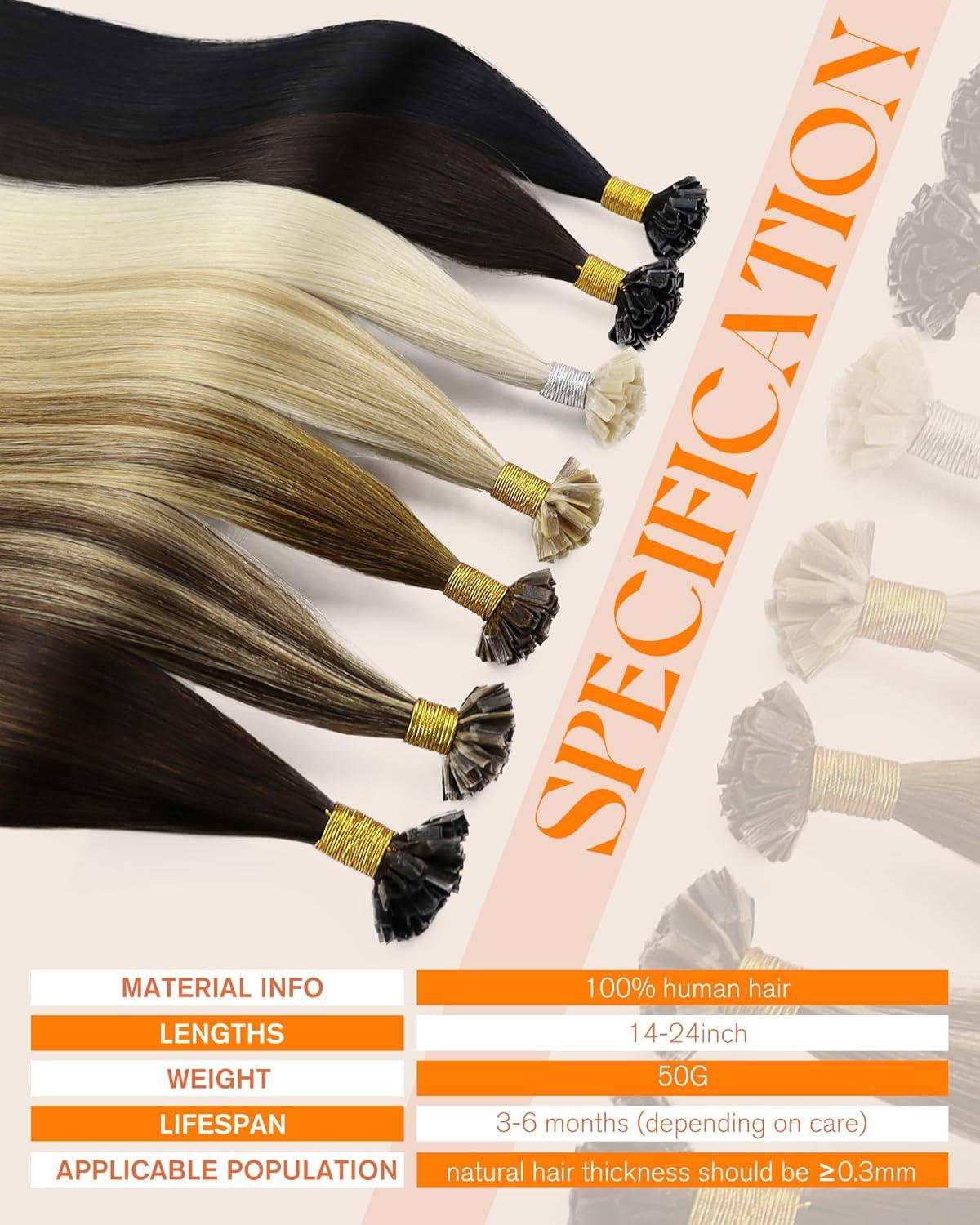 imageSunny Hair 24 Inch K Tip Human Hair Extensions Light Brown Color Keratin Vtip Bonds for Party Looks and Special Events Adds Length and Volume for Dramatic Look for Evening Celebrations 50g