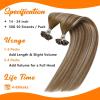 Sunny Hair 14 Inch U Tip Hair Extensions, Balayage Chestnut Brown with Blonde Ombre, Soft Keratin Tips, Invisible Bonds, Adds Dimension for Brunch Parties and Casual Social Events, 50g