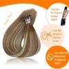 Sunny Hair 14 Inch U Tip Hair Extensions, Balayage Chestnut Brown with Blonde Ombre, Soft Keratin Tips, Invisible Bonds, Adds Dimension for Brunch Parties and Casual Social Events, 50g