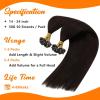 Sunny Hair 18 Inch K Tip Human Hair Extensions, Dark Brown, Soft Texture, Easy to Maintain, Invisible Bonds, Prevents Tangling for Wedding Receptions and Evening Parties, 50g