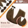 Sunny Hair 24 Inch K Tip Human Hair Extensions, Light Brown Color, Keratin Vtip Bonds for Party Looks and Special Events, Adds Length and Volume for Dramatic Look, for Evening Celebrations, 50g