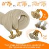 Sunny Hair 24 Inch Long U Tip Hair Extensions, White Blonde, Soft Keratin Bond, Invisible Tips, Natural Length, Creates Dramatic Length Change for Evening Galas and Destination Weddings, 50g