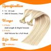 Sunny Hair 24 Inch U Tip Hair Extensions, Ash Blonde Highlights Bleach Blonde, Natural Length, For Party Wear, Provides Volume for Night Out Gatherings and Destination Weddings, 50g