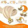 Sunny Hair 24 Inch U Tip Hair Extensions, Ash Blonde Highlights Bleach Blonde, Natural Length, For Party Wear, Provides Volume for Night Out Gatherings and Destination Weddings, 50g