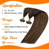 Sunny Hair 24 Inch U Tip Human Hair Extensions, Brown Balayage, Soft Keratin Tips, Provides Instant Length Change for Women Seeking Fullness, Easy to Comb, 50g