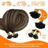 Sunny Hair Brown Balayage K Tip Hair Extensions Real Human Hair Soft U Tip Hair Extensions Human Hair for Women 14inch 50g