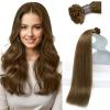Sunny Hair 18 Inch K Tip Human Hair Extensions, Light Brown, Pre-Bonded Vtips, Provides Natural Length and Fullness for Weddings, Social Gatherings, and Formal Occasions, 50g