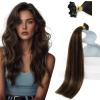 Sunny Hair 24 Inch U Tip Human Hair Extensions, Brown Balayage, Soft Keratin Tips, Provides Instant Length Change for Women Seeking Fullness, Easy to Comb, 50g