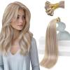 Sunny Hair Flat Tips Hair Extensions 24inch Flat Tip Hair Extensions Real Human Hair Ash Blonde Highlight Bleach Blonde Ktip Human Hair Extensions 50g