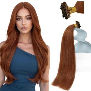 Sunny Hair 20inch K Tips Hair Extensions Human Hair Auburn Ktip Human Hair Extensions Add Volume 50g