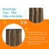 Sunny Hair Invisible Injected Tape in Hair Extensions Human Hair, 50g 16inch 20Pcs Dark Brown Highlight Blonde, Invis Edge Tape, Seamless Straight Hair Extensions for Travel