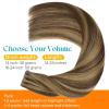 Sunny Hair Invisible Injected Tape in Hair Extensions Human Hair, 50g 16inch 20Pcs Dark Brown Highlight Blonde, Invis Edge Tape, Seamless Straight Hair Extensions for Travel