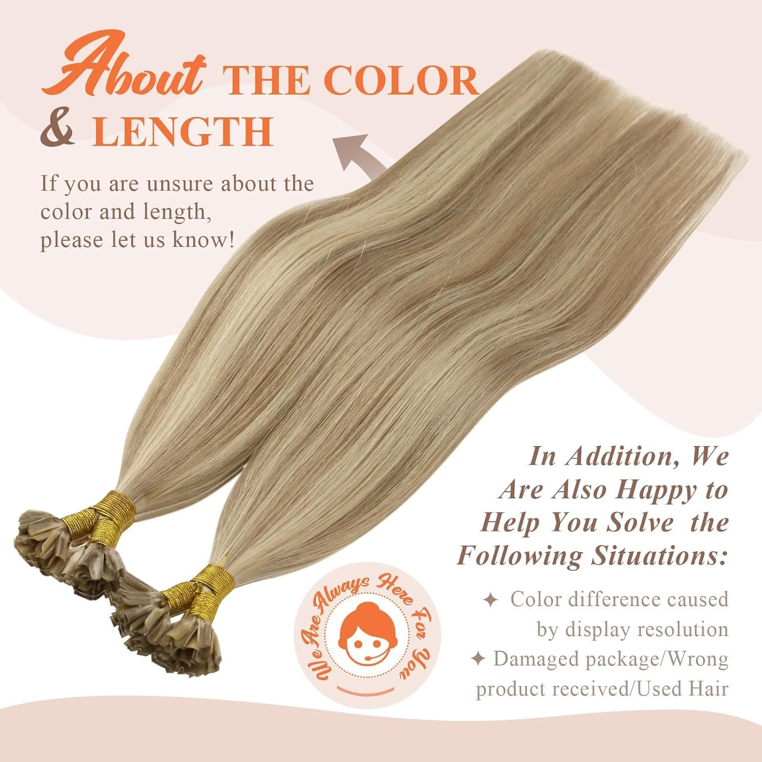 imageSunny Hair U Tip Hair Extensions Human HairNaturallooking ExtensionsHighlight Blonde Ktip Human Hair Extensionsfor Frequent StylingUpper Back Long Straight Hair22inch 50g