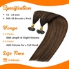 Sunny Hair 16 Inch U Tip Hair Extensions Human Hair, Brown Balayage, Natural Blends, Soft K Tip, Designed for Women Seeking Seamless Color Transition 50g