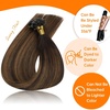 Sunny Hair 16 Inch U Tip Hair Extensions Human Hair, Brown Balayage, Natural Blends, Soft K Tip, Designed for Women Seeking Seamless Color Transition 50g