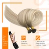 Sunny Hair 18 Inch K Tip Real Human Hair Extensions, Cool Ash Grey Ombre Platinum Blonde, Invisible Flat Bonds, for Women Seeking Unique Color, Adds Dimension for Parties and Night Out Events, 50g