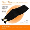 Sunny Hair 20 Inch Flat Tip Hair Extensions, Jet Black, Thick Ends, Remy Ktips, Soft Invisible Bonds, Easy to Comb, for Women with Active Lifestyles, Stays Secure for Parties and Weddings, 50g