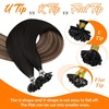 Sunny Hair 22 Inch K Tip Hair Extensions, Black Ombre Dark Brown with Ash Blonde Balayage, Pre-Bonded, Soft Texture, Natural Blend, Eliminates Gaps for Destination Weddings, 50g