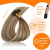 Sunny Hair 22 Inch K Tip Hair Extensions Real Human Hair, Brown Balayage Light Brown with Light Blonde, Soft Utip, Invisible Bonds, Provides Volume for Anniversary Dinners, 50g