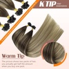 Sunny Hair 22 Inch K Tip Human Hair Extensions, Dark Roots to Golden Brown Mix Blonde, Natural Blend, Keratin Tips, for Evening Parties, Celebrations, and Professional Settings, 50g