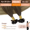 Sunny Hair 22 Inch K Tip Human Hair Extensions, Dark Roots to Golden Brown Mix Blonde, Natural Blend, Keratin Tips, for Evening Parties, Celebrations, and Professional Settings, 50g