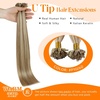 Sunny Hair 24inch K Tip Hair Extensions Real Human Hair Brown Mix Platinum Blonde Ktip Human Hair Extensions Soft U Tip Hair Extensions 50g