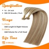 Sunny Hair 24inch K Tip Hair Extensions Real Human Hair Brown Mix Platinum Blonde Ktip Human Hair Extensions Soft U Tip Hair Extensions 50g
